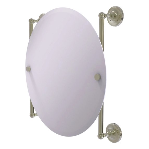 Prestige Regal Collection Round Frameless Rail Mounted Mirror - Polished Nickel