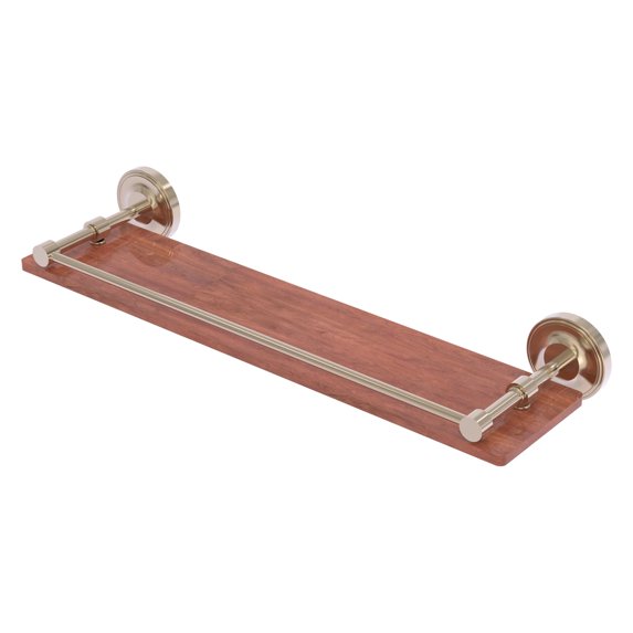 Prestige Regal Collection Solid IPE Ironwood Shelf with Gallery Rail - Antique Pewter / 22 Inch