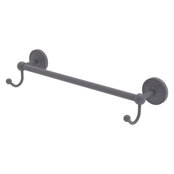 Prestige Regal Collection Towel Bar with Integrated Hooks - Matte Gray / 24 Inch