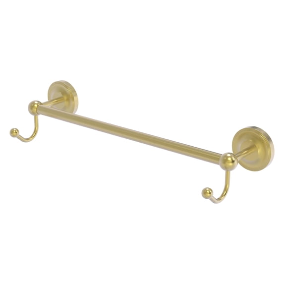 Prestige Regal Collection Towel Bar with Integrated Hooks - Satin Brass / 36 Inch