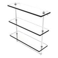 thumbnail image 1 of Prestige Regal Collection Triple Tiered Glass Shelf with Integrated Towel Bar - Matte White / 16 Inch, 1 of 11