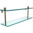 thumbnail image 1 of Prestige Regal Collection Two Tiered Glass Shelf - Antique Brass / 22 Inch, 1 of 2