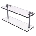 thumbnail image 1 of Prestige Regal Collection Two Tiered Glass Shelf - Matte Gray / 16 Inch, 1 of 7