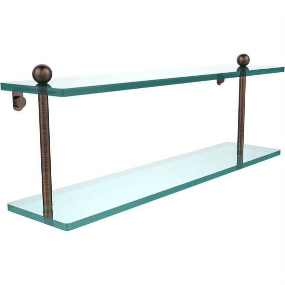 Prestige Regal Collection Two Tiered Glass Shelf - Venetian Bronze / 22 Inch