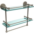 thumbnail image 1 of Prestige Skyline Collection Gallery Double Glass Shelf with Towel Bar - Antique Pewter / 16 Inch, 1 of 5