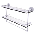 thumbnail image 1 of Prestige Skyline Collection Gallery Double Glass Shelf with Towel Bar - Matte White / 22 Inch, 1 of 11