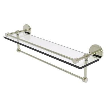 Prestige Skyline Collection Gallery Glass Shelf with Towel Bar - Polished Nickel / 22 Inch
