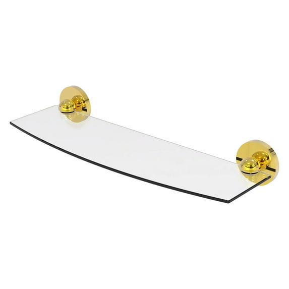 Prestige Skyline Collection Glass Shelf - Polished Brass / 18 Inch