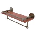 thumbnail image 1 of Prestige Skyline Collection IPE Ironwood Shelf with Gallery Rail and Towel Bar - Antique Brass / 16 Inch, 1 of 2