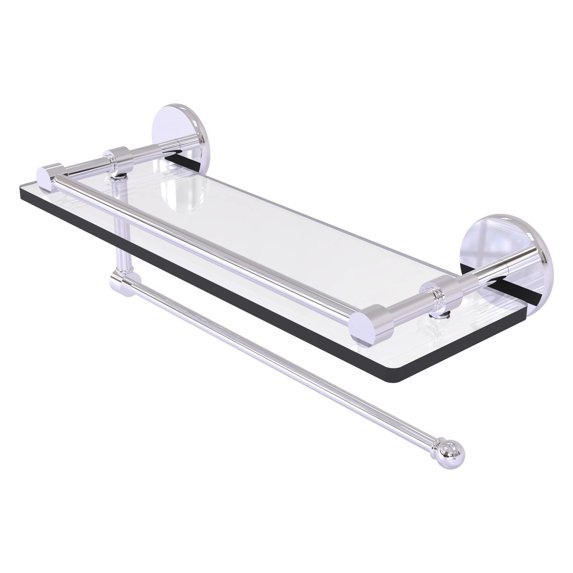 Prestige Skyline Collection Paper Towel Holder with Gallery Glass Shelf - Polished Chrome / 16 Inch