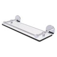 thumbnail image 1 of Prestige Skyline Collection Tempered Glass Shelf with Gallery Rail - Satin Chrome / 16 Inch, 1 of 5