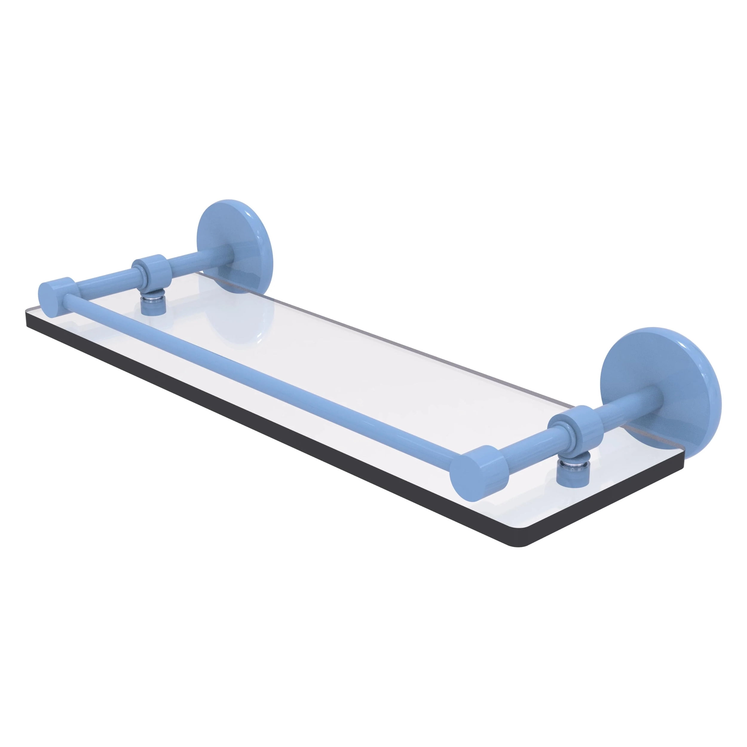 Allied Brass Prestige 24 Inch Glass Shelf - 1/4" Thick Tempered Glass, Solid Unlacquered Brass, Wall Mount