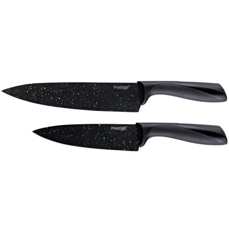 Prestige Stone Quartz Nonstick Knife Set, 2-Piece, Black and Gold Speckle