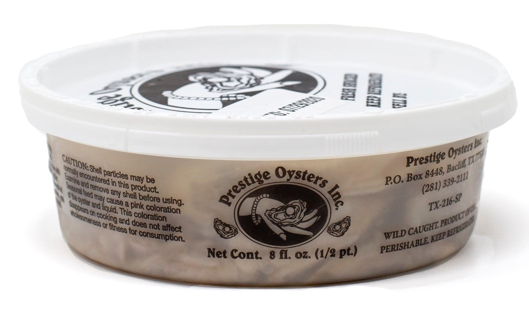 Prestige Wild Fresh Gulf Oysters, 8 oz. No Allergens Contained