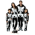 thumbnail image 1 of Prestigez Kids Family Skeleton Onesie Pajama Costume Union Suit Sleepwear With Hood, Mask, And Socks, White - Skeleton, Size: Kids - 8, 1 of 7