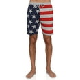 thumbnail image 1 of Mens American Flag Pajama Lounge Shorts, Heather Gray USA Flag, US Flag, Size: S, 1 of 5