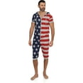 thumbnail image 1 of Prestigez USA Flag Mens Onesie Pajama Union Suit, Male, Gray, Size: 2x/3x, 1 of 3
