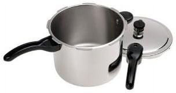 6-Quart Silver Stainless Steel Pressure Cooker with Locking Lid