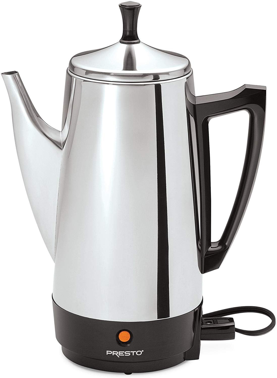 Presto 12-cup 02811 Stainless Steel Coffee Maker Bundle with 4 Ceramic  Coffee Mugs and 4 Spoons