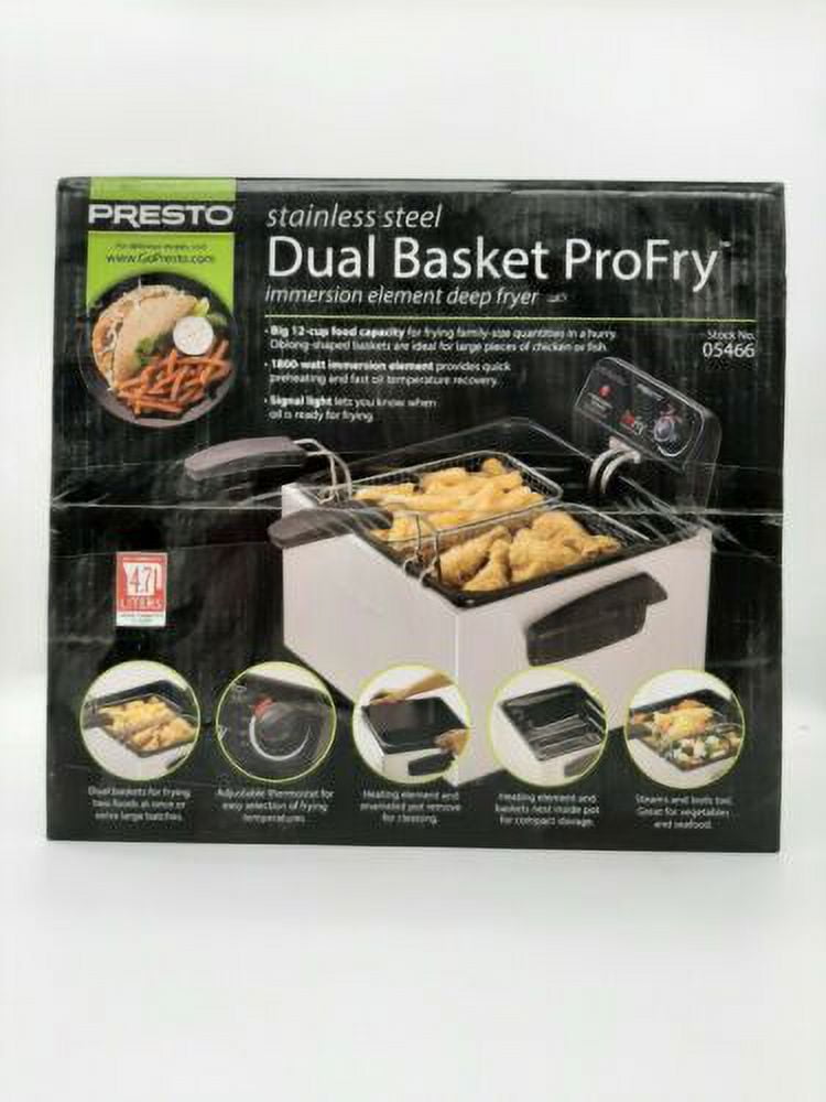 Presto 05466 Steel Deep Fryer Dual Basket Profry 100177322797
