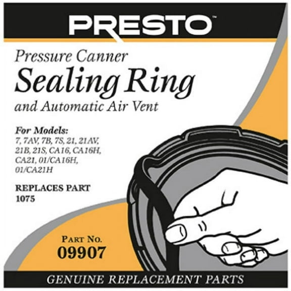 Presto 09907 Pressure Cooker Sealing Ring with Automatic Air Vent