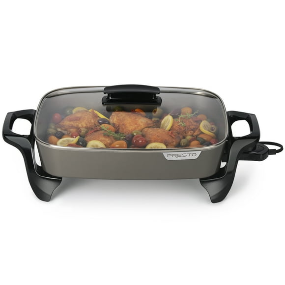 Presto 16 in Electric Skillet with Ceramic Nonstick Surface - Buffet Server, Temperature Control