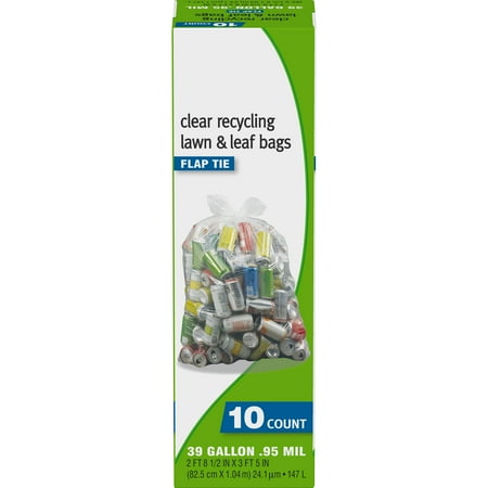 Presto Clear Lawn & Leaf Flap Top Bag, 39 Gallon, 10 Count