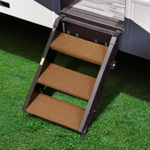 Presto Fit 20243 17.5 in. StepAbove RV Entry Step Rug, Buckskin Brown - 3 Piece