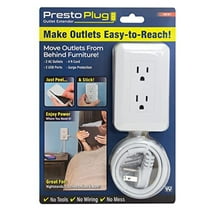 Presto Plug Outlet Extender, 2 USB Ports, 2 AC Outlets, 4ft Cord Small Wall Charger