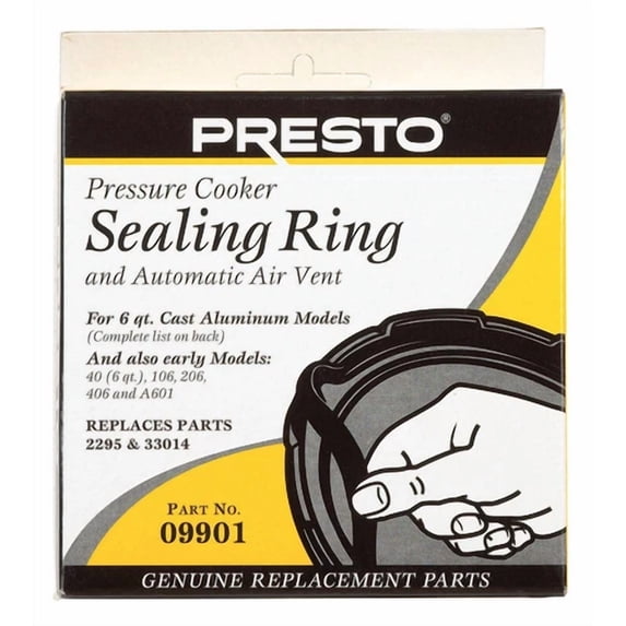 Presto Pressure Cooker 6 Quart Sealing Ring And Automatic Air Vent