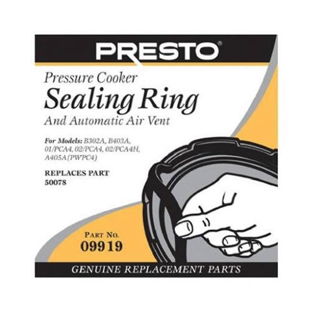 Presto Pressure Cooker Sealing Ring/Automatic Air Vent Pack (4 Quart
