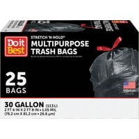 Presto Products Do it Best 30-Gal. Stretch 'N Hold Drawstring Trash Bag (25-Count), Case of 8