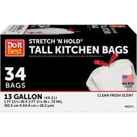Presto Products Do it Best Stretch 'N Hold Tall Kitchen Trash Bag, Case of 8