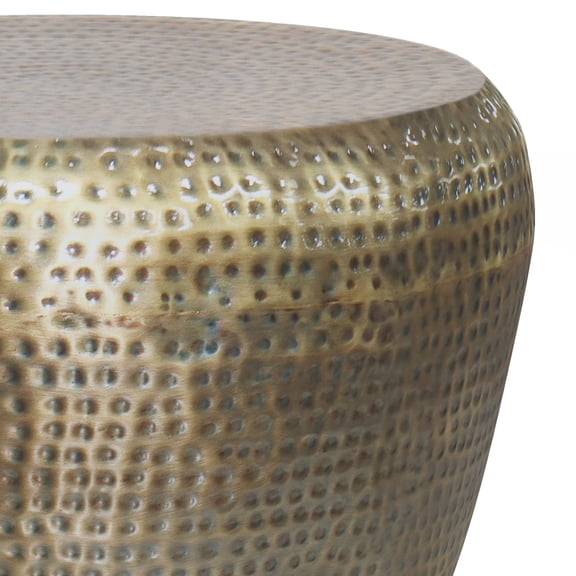 Preston 22 inch Wide Metal Side Table in Antique Gold