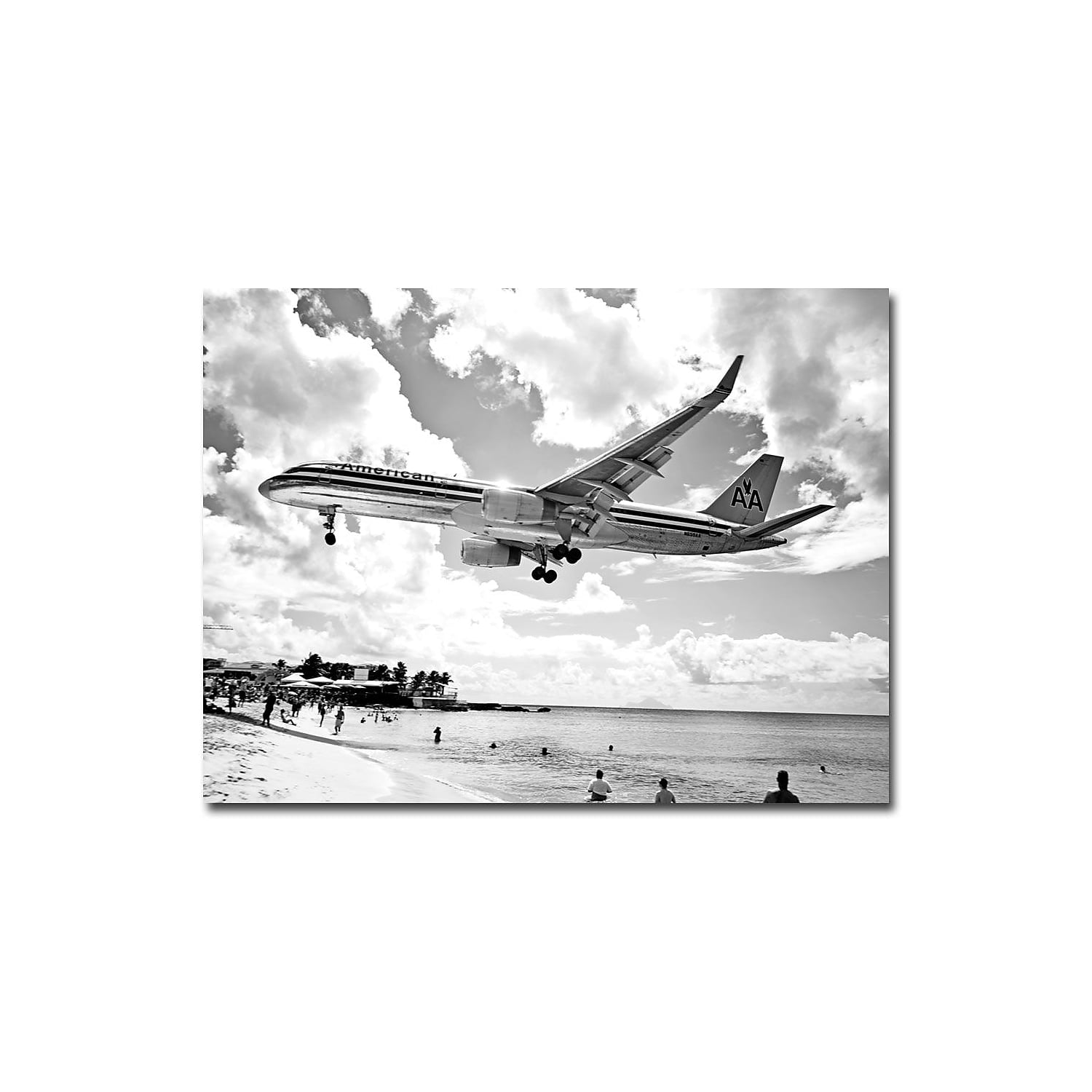Preston 'American Airliner' 24" x 18" Framed Canvas Art Print