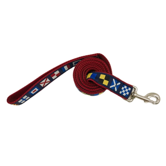 Preston Heavy Duty Adjustable Dog Collar or Dog Leash - Ideal Dog Collars and Leashes Come in Different Sizes for All Dogs. Nautical Code Flag (Large Leash 1.25 inch)