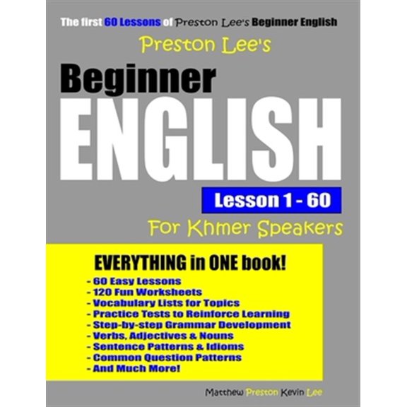 Preston Lee's Beginner English Lesson 1 - 60 For Khmer Speakers