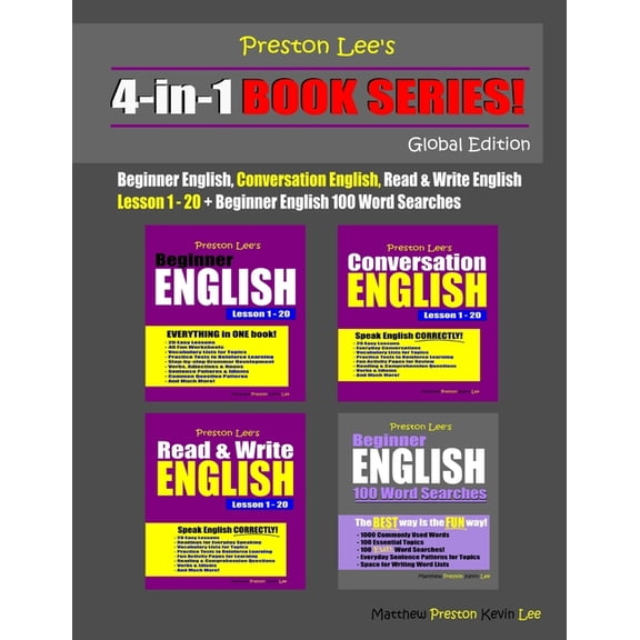 Preston Lee's English Global Edition Preston Lee's 4-in-1 Book Series! Beginner English, Conversation English, Read & Write English Lesson 1 - 20 & Beginner , (Paperback)