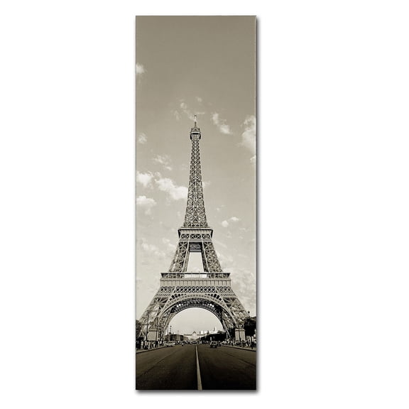 Trademark Fine Art Preston Paris Eiffel Tower Vertical Canvas Wall Art - 8x24