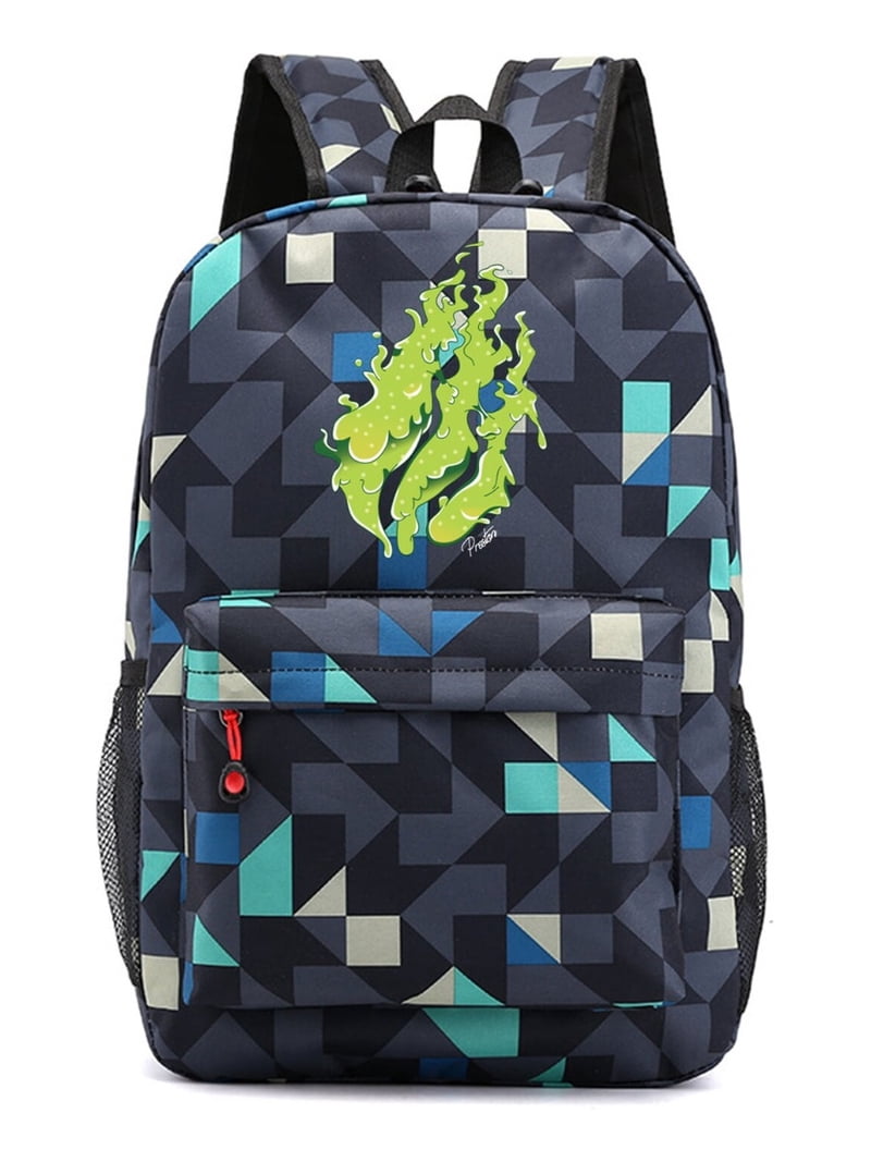 Preston Playz Blue School Backpack with Geometric Pattern  display picture 1