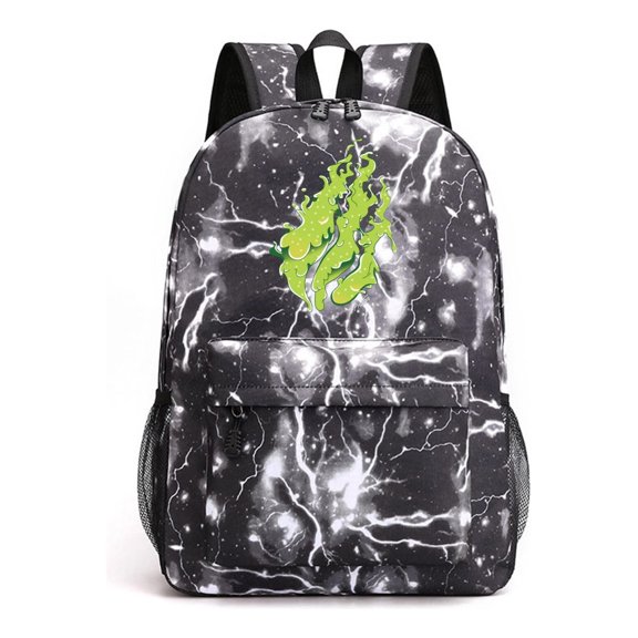 Preston Playz Cool Starry Night Lightning Backpack, Black Anime School Bag with Laptop Compartment and Lightweight Comfort