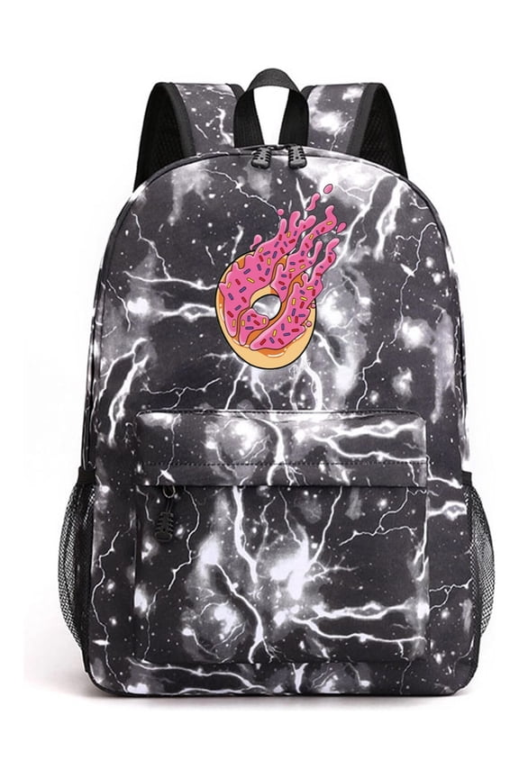 Preston Playz Electric Starry Night Backpack, Black Lightning Anime Style School Bag with Laptop Sleeve and Lightweight Fit