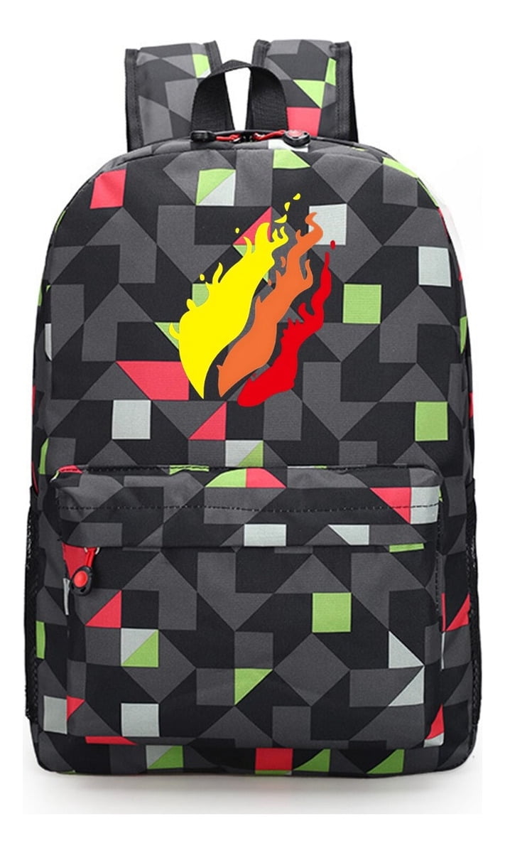 Preston Playz Geometric Print Backpack for College Students, Cute Cool Anime Gaming Laptop Daypack and Travel Backpack, Lightweight with Large Capacity