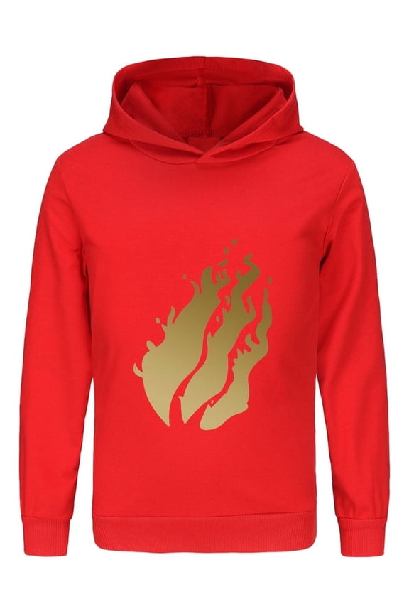 Preston Playz Inspired Fire Hoodie for Kids – Lightweight Long Sleeve Pullover for Boys Girls