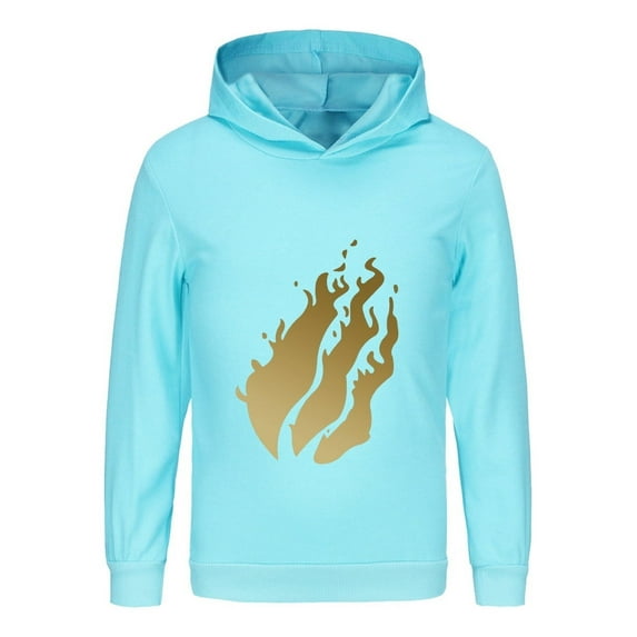 Preston Playz Inspired Fire Hoodie for Kids – Lightweight Long Sleeve Pullover for Boys Girls