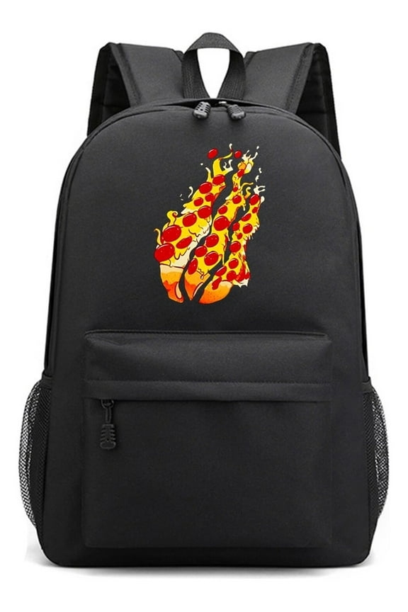 Preston Playz Pattern Black Backpack for School, Anime Gaming Daypack with Laptop Space, Lightweight Travel Bag for Elementary or Teen Use