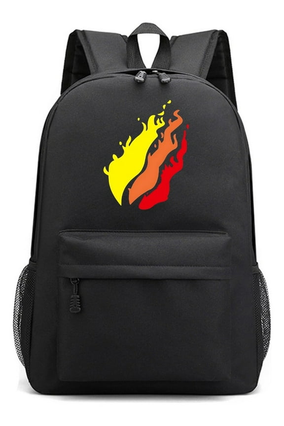 Preston Playz Print Black School Backpack, Cute Cool Anime Gaming Laptop Daypack for Elementary Students, Lightweight Travel Bag with Large Capacity