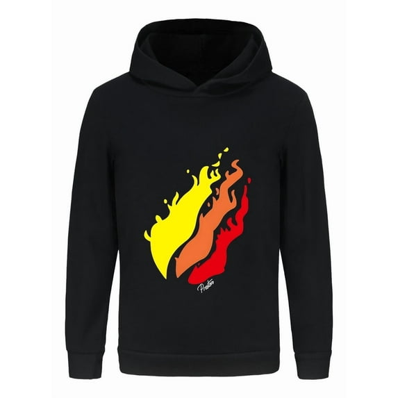 Preston Playz Style Kids Flame Hoodie – Lightweight Pullover Sweatshirt with Fire Print for Boys and Girls Casual Wear