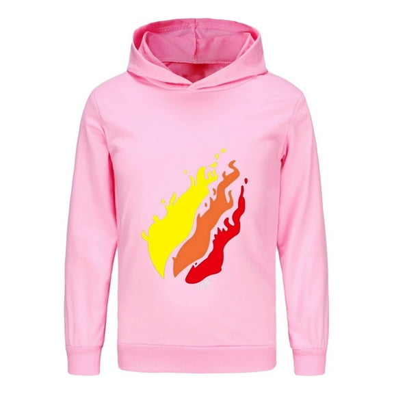 Preston Playz Style Kids Flame Hoodie – Lightweight Pullover Sweatshirt with Fire Print for Boys and Girls Casual Wear