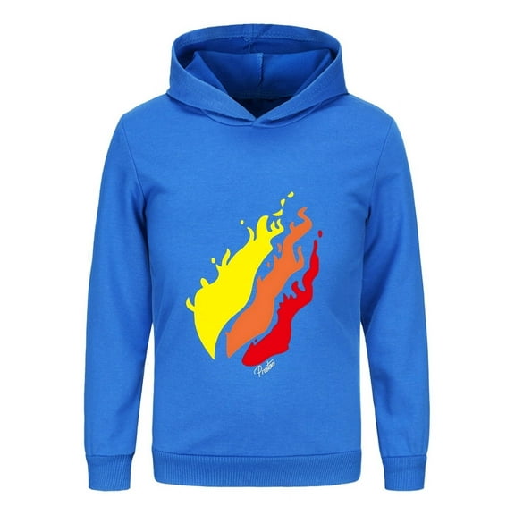 Preston Playz Style Kids Flame Hoodie – Lightweight Pullover Sweatshirt with Fire Print for Boys and Girls Casual Wear